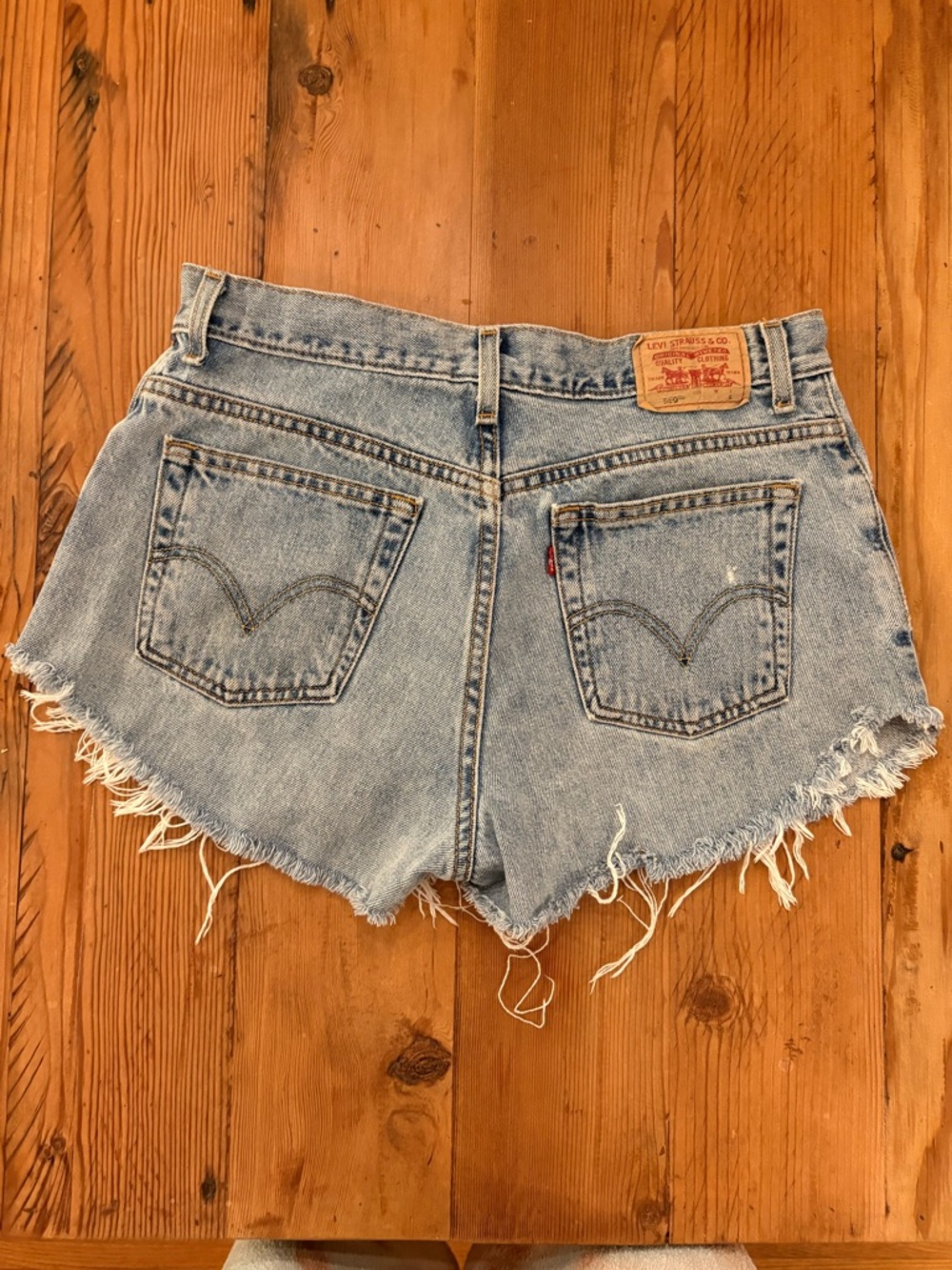 Levi's Light Wash Denim Cutoff Shorts with Frayed Hem